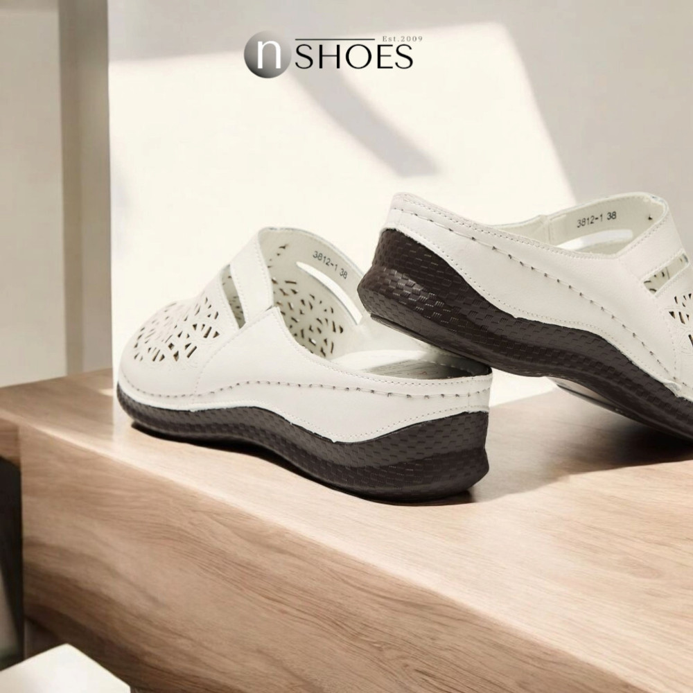 Женские кожаные шлёпанцы с закрытым носком ALLSY 195155 модель 5918