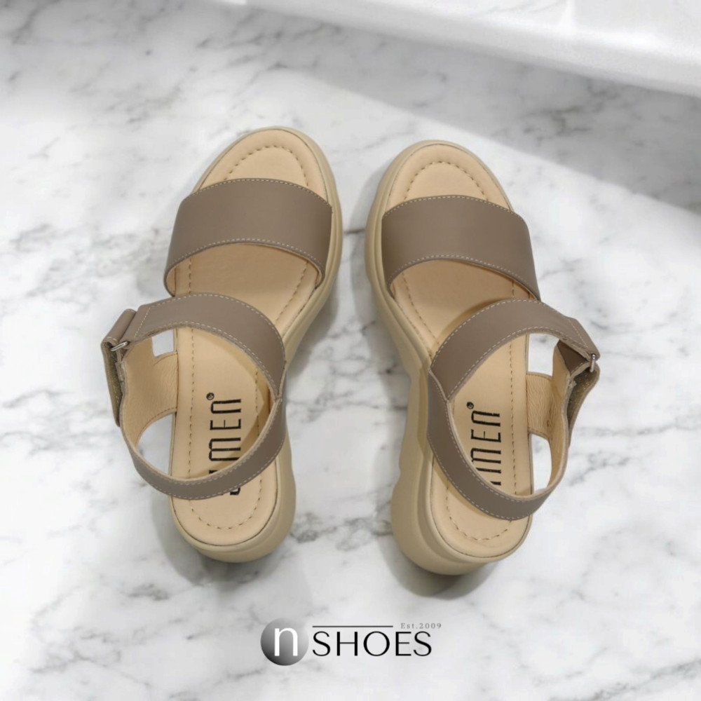 Жіночі бежеві шкіряні босоніжки Simen (Польща) модель 5919