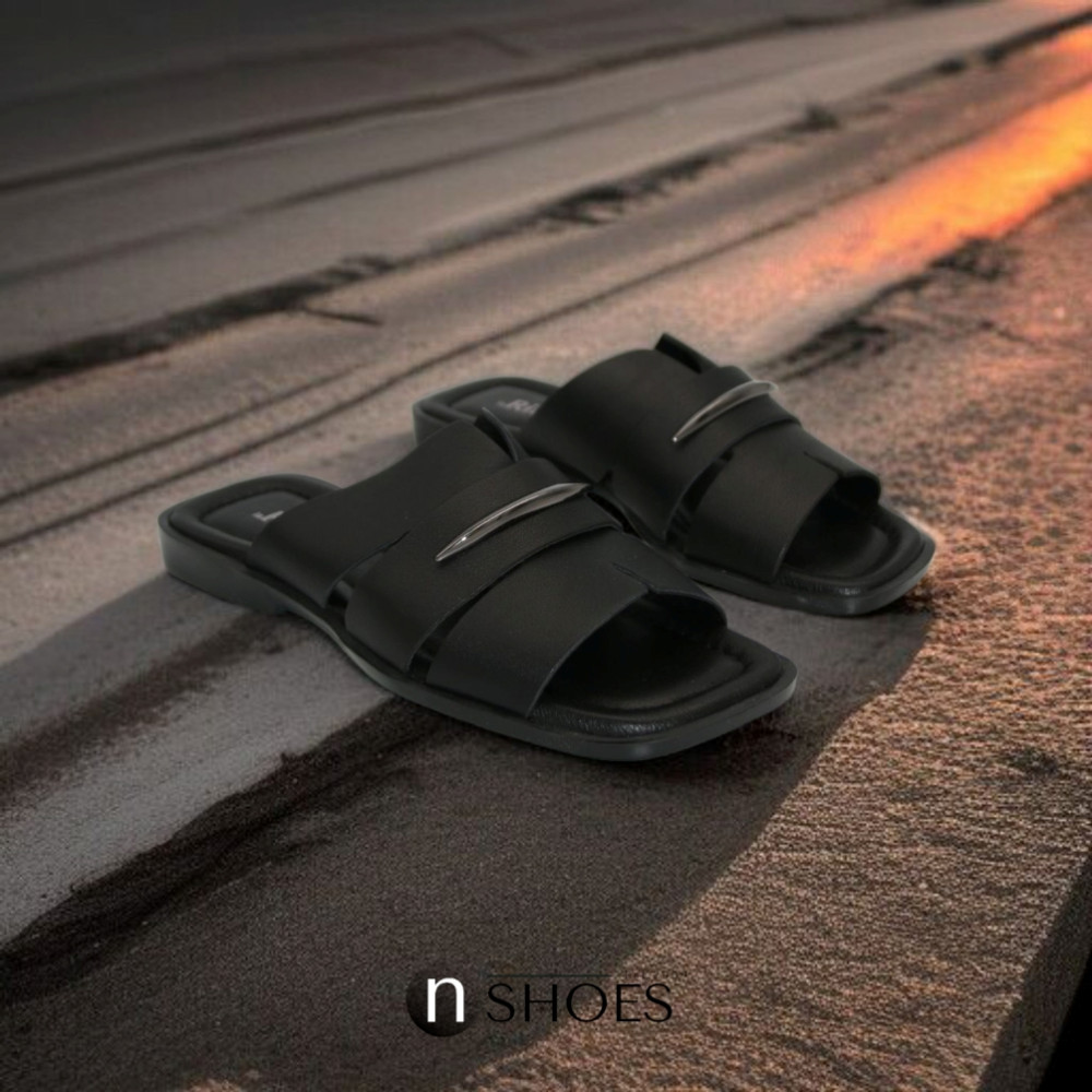 Жіночі чорні комфортні ляпанці La Rifellini (Туреччина) модель 5923