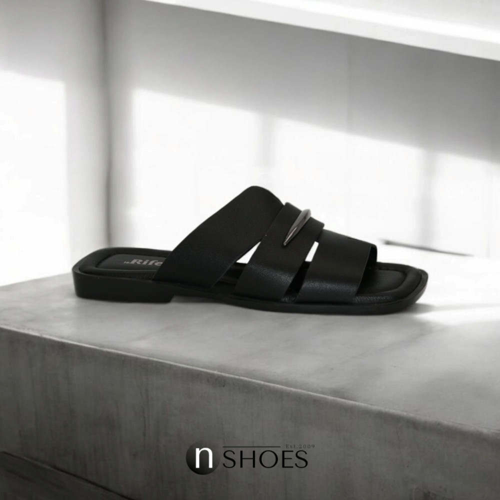 Жіночі чорні комфортні ляпанці La Rifellini (Туреччина) модель 5923