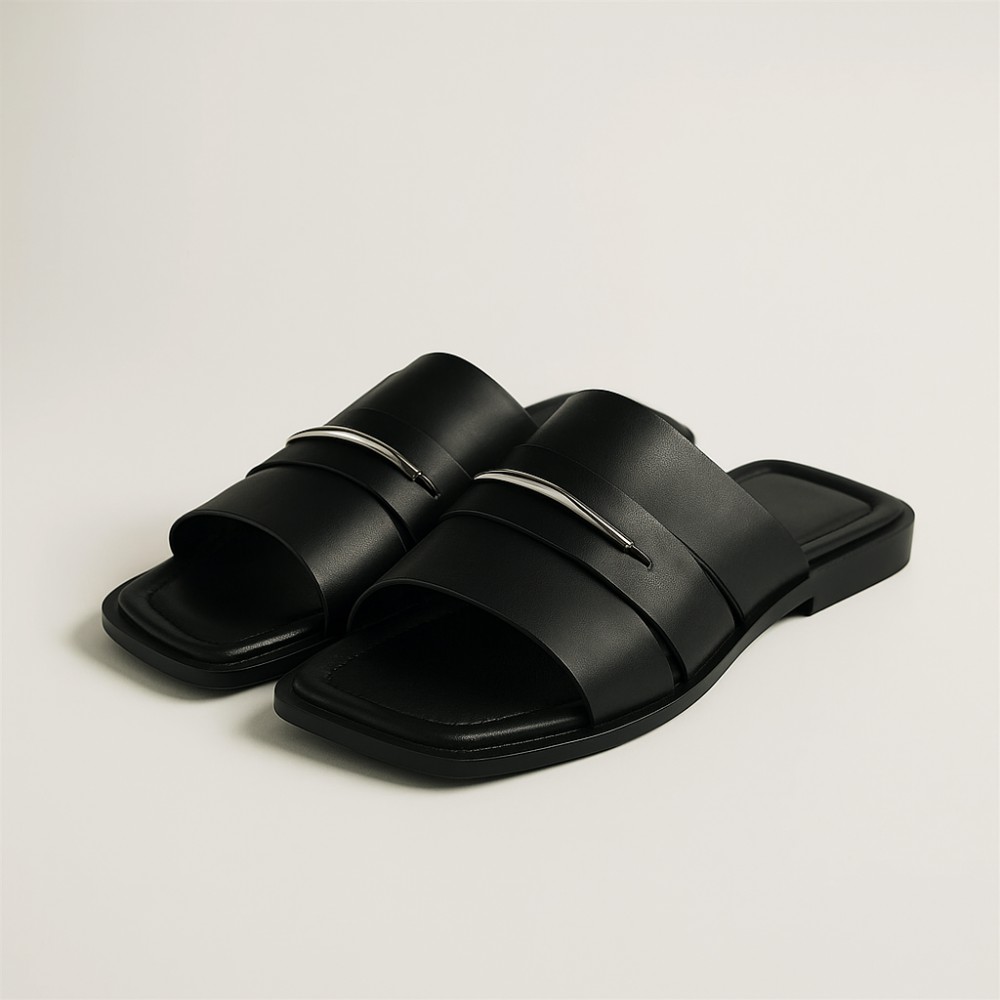 Жіночі чорні комфортні ляпанці La Rifellini (Туреччина) модель 5923