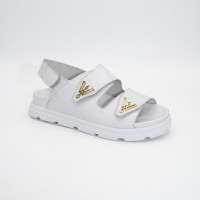 Women's white comfortable sandals with velcro Romax Comfort 1070-1 5924 made of genuine leather from a Ukrainian factory