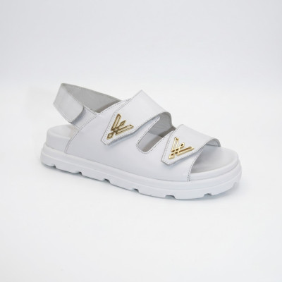 Women's white comfortable sandals with velcro Romax Comfort 1070-1 5924 made of genuine leather from a Ukrainian factory