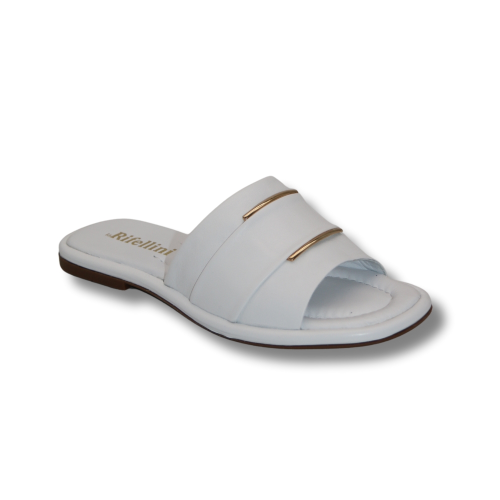 Жіночі білі шкіряні шльопки La Rifellini (Туреччина) модель 5929