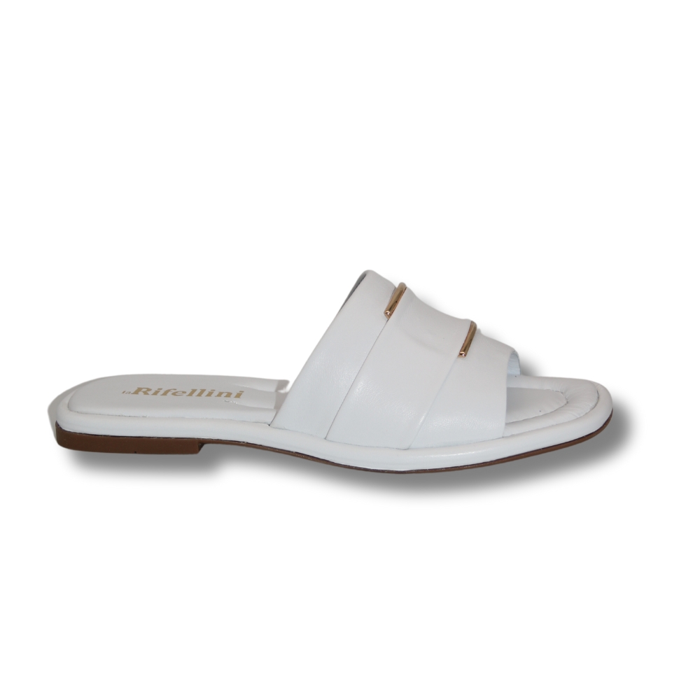 Жіночі білі шкіряні шльопки La Rifellini (Туреччина) модель 5929