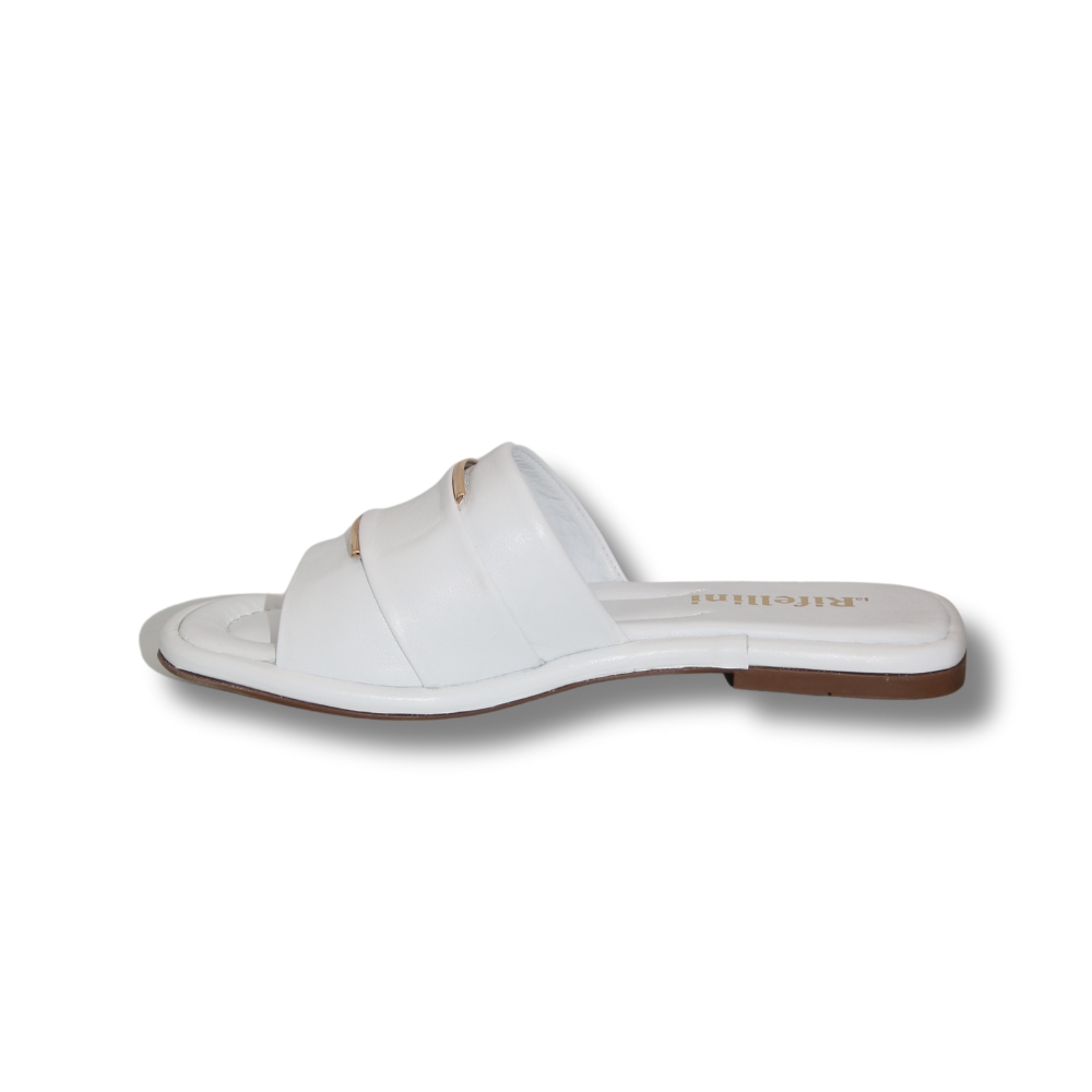 Жіночі білі шкіряні шльопки La Rifellini (Туреччина) модель 5929