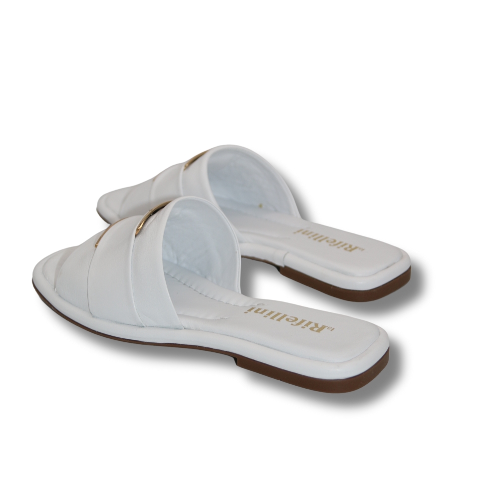 Жіночі білі шкіряні шльопки La Rifellini (Туреччина) модель 5929