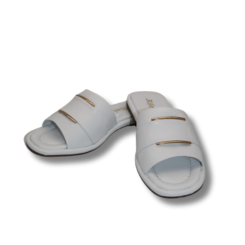 Жіночі білі шкіряні шльопки La Rifellini (Туреччина) модель 5929