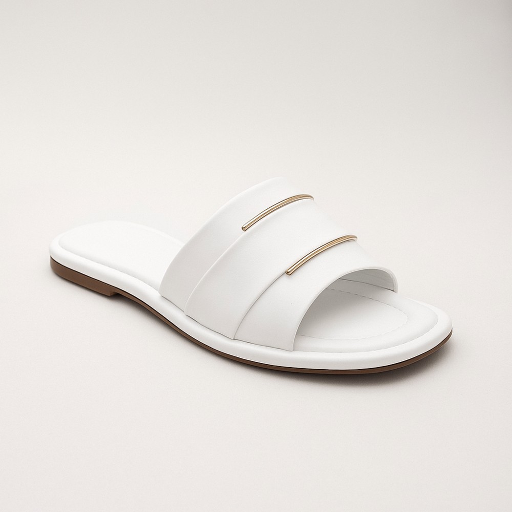 Жіночі білі шкіряні шльопки La Rifellini (Туреччина) модель 5929