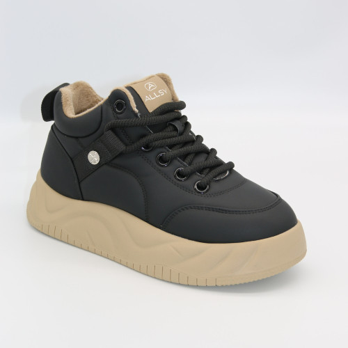 Women's black platform sneakers Allsy Lonza 204469 203343 8965 1 Black 5933, fashionable, demi-season