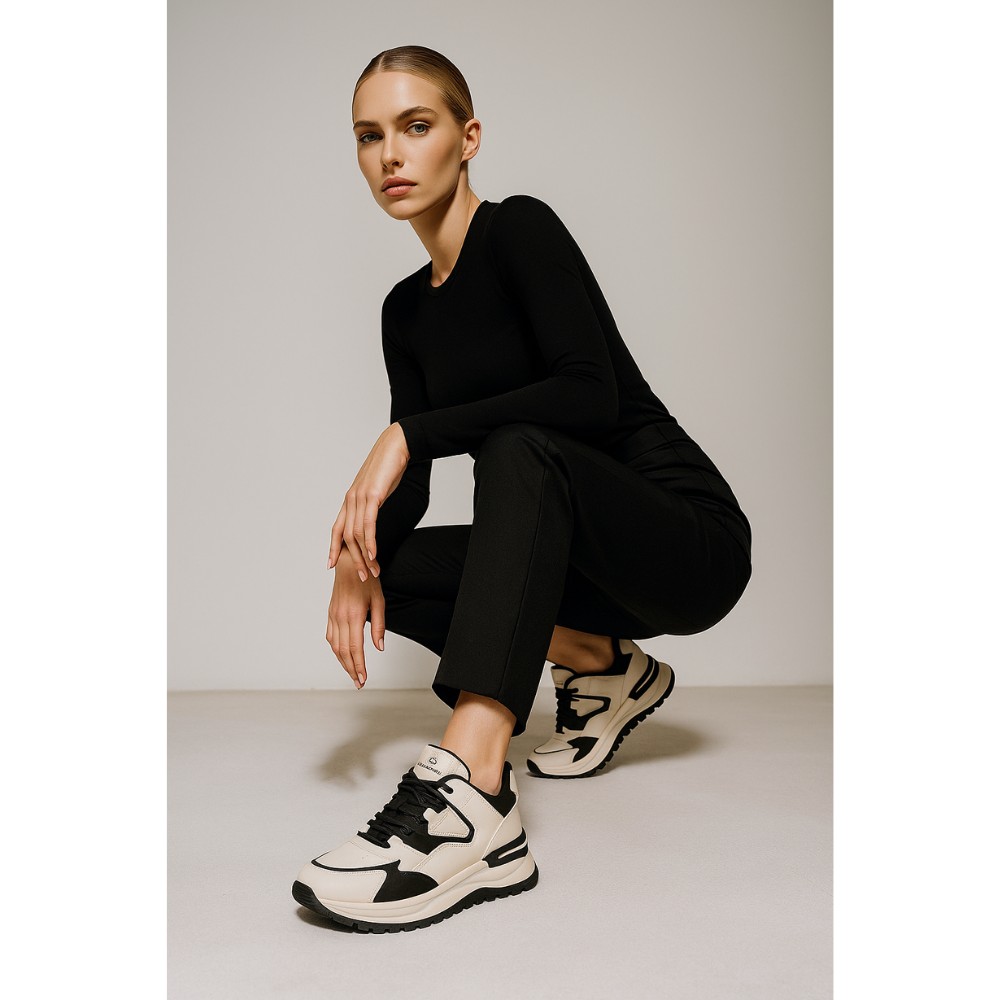 Women's Black and White Allsy Lonza Sneakers Model 5935