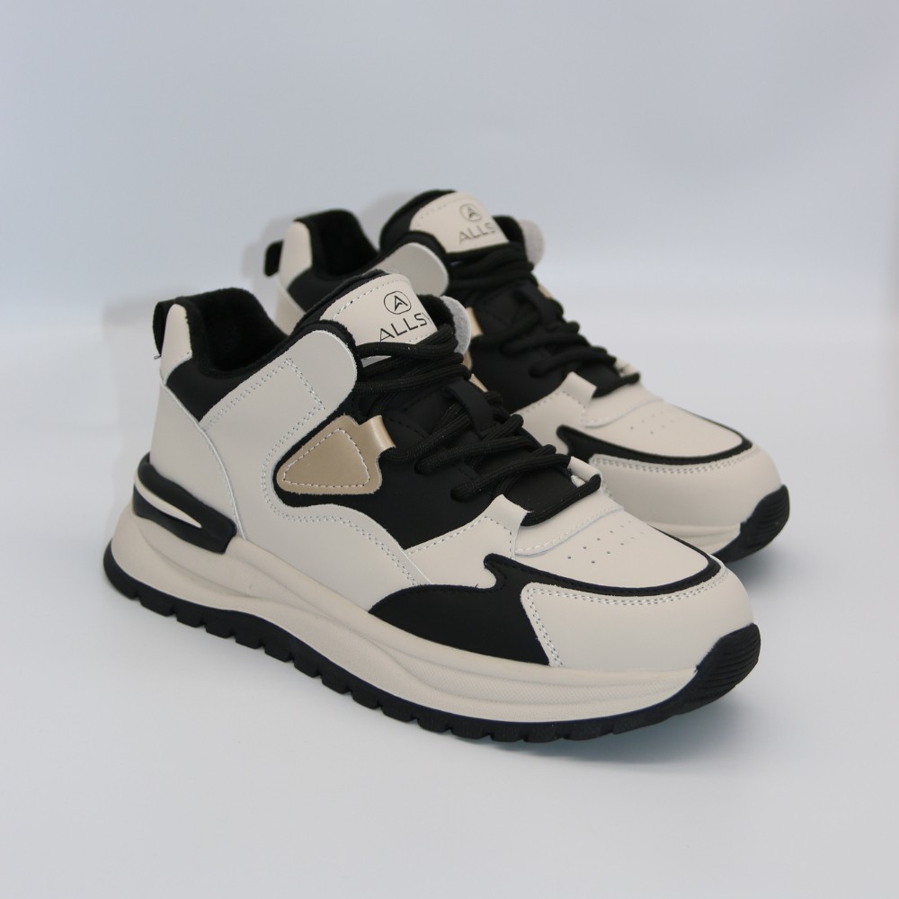 Women's Black and White Allsy Lonza Sneakers Model 5935