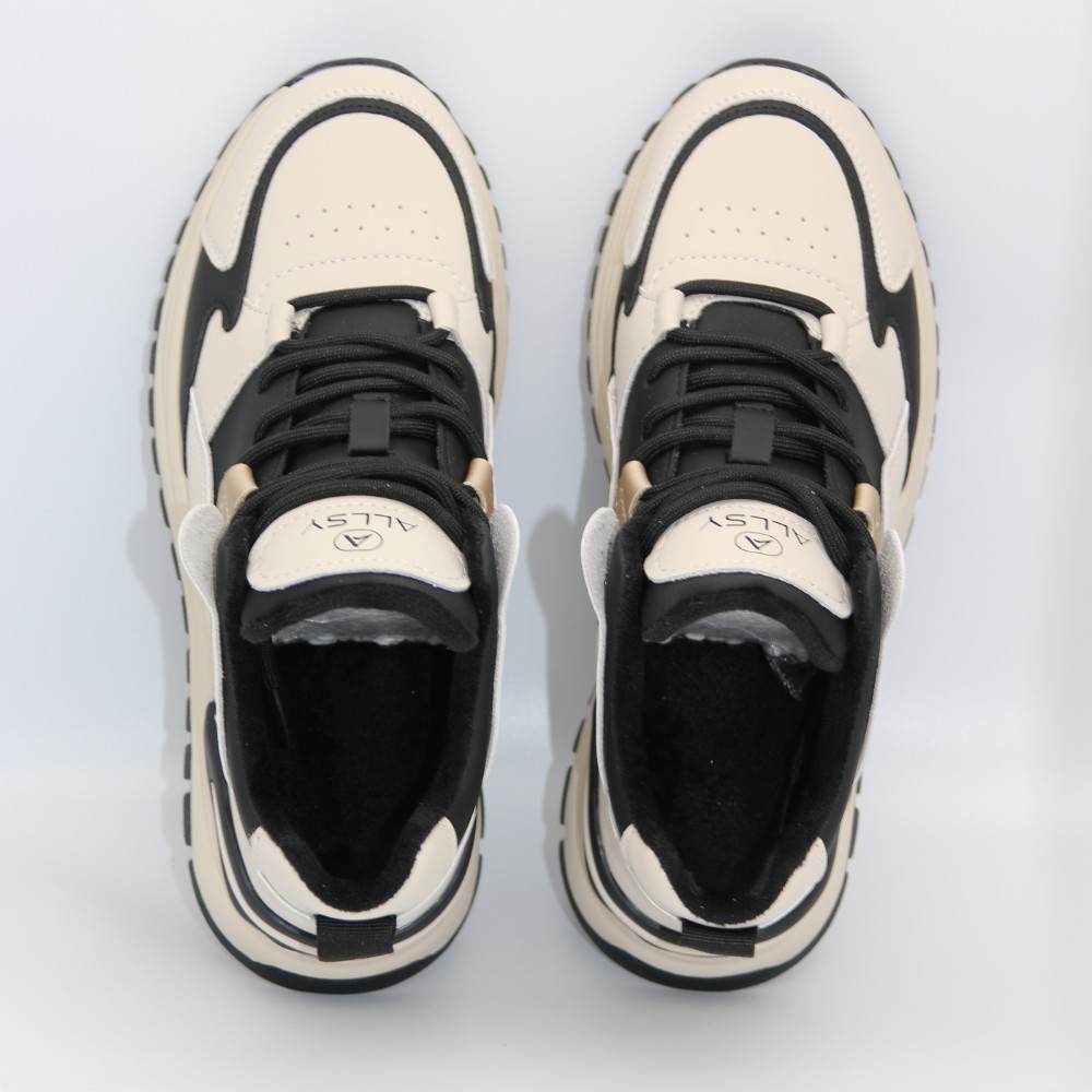 Women's Black and White Allsy Lonza Sneakers Model 5935