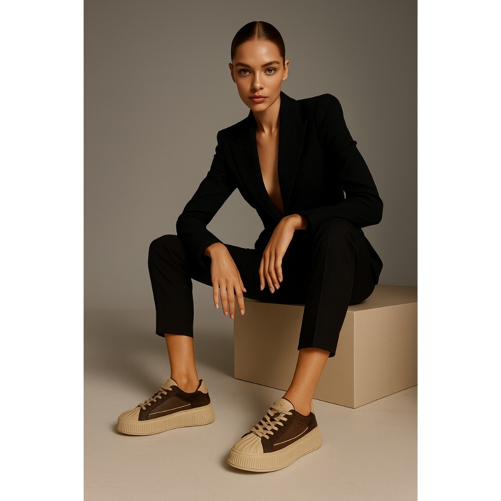 Women's brown sneakers Allsy Lonza Bellure Brown 203299 204482 model 5940