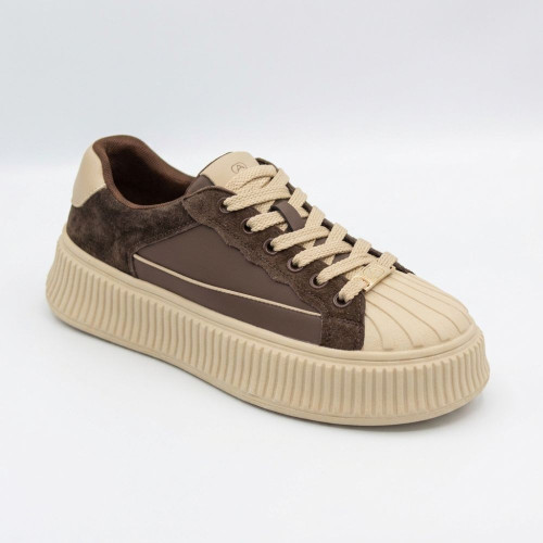 Women's brown sneakers Allsy Lonza 203299 204482 z6131-7 brown 5940 fashionable for autumn and spring