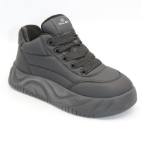 Женские чёрные кроссовки Allsy Lonza 204470 203324 192196 0108-2D Black 5944 с утеплением для осени и зимы