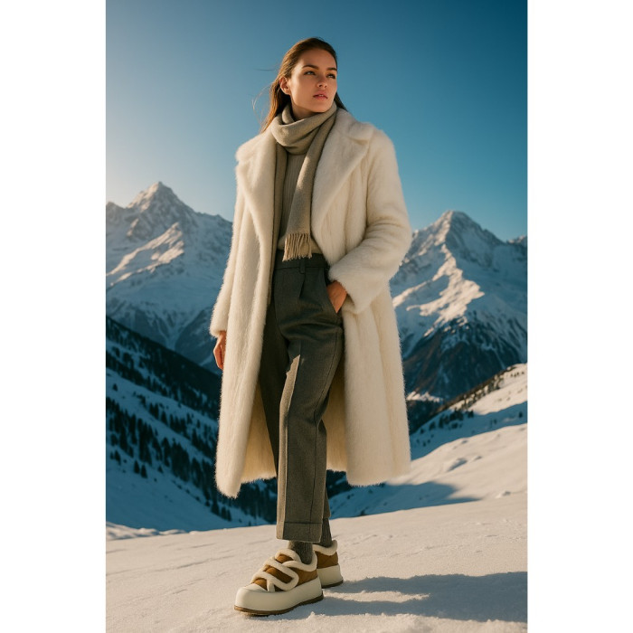 Женские утепленные бело-бежевые кроссовки Allsy Lonza Leora Beige 204485 203312 модель 5945