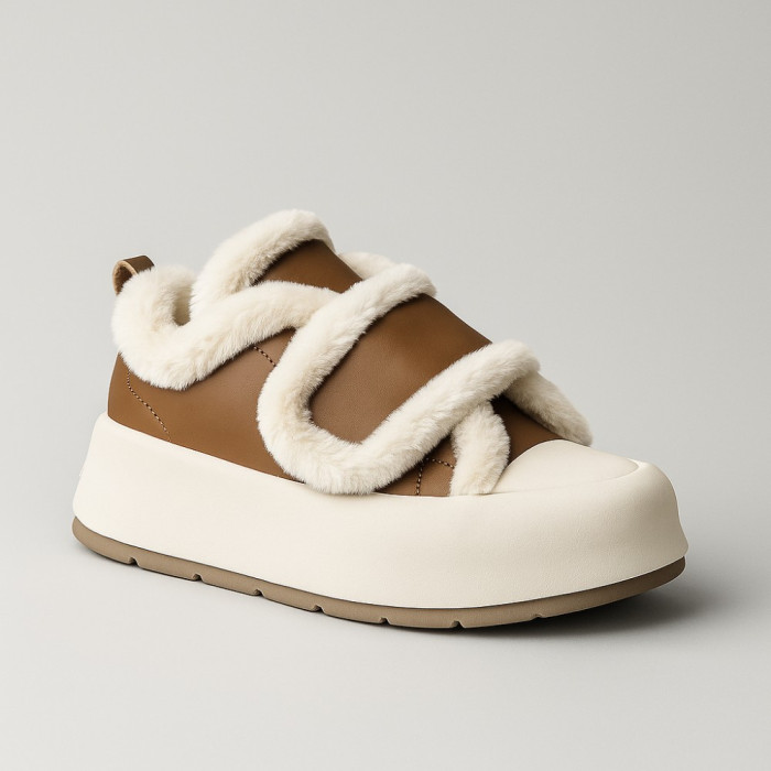Женские утепленные бело-бежевые кроссовки Allsy Lonza Leora Beige 204485 203312 модель 5945
