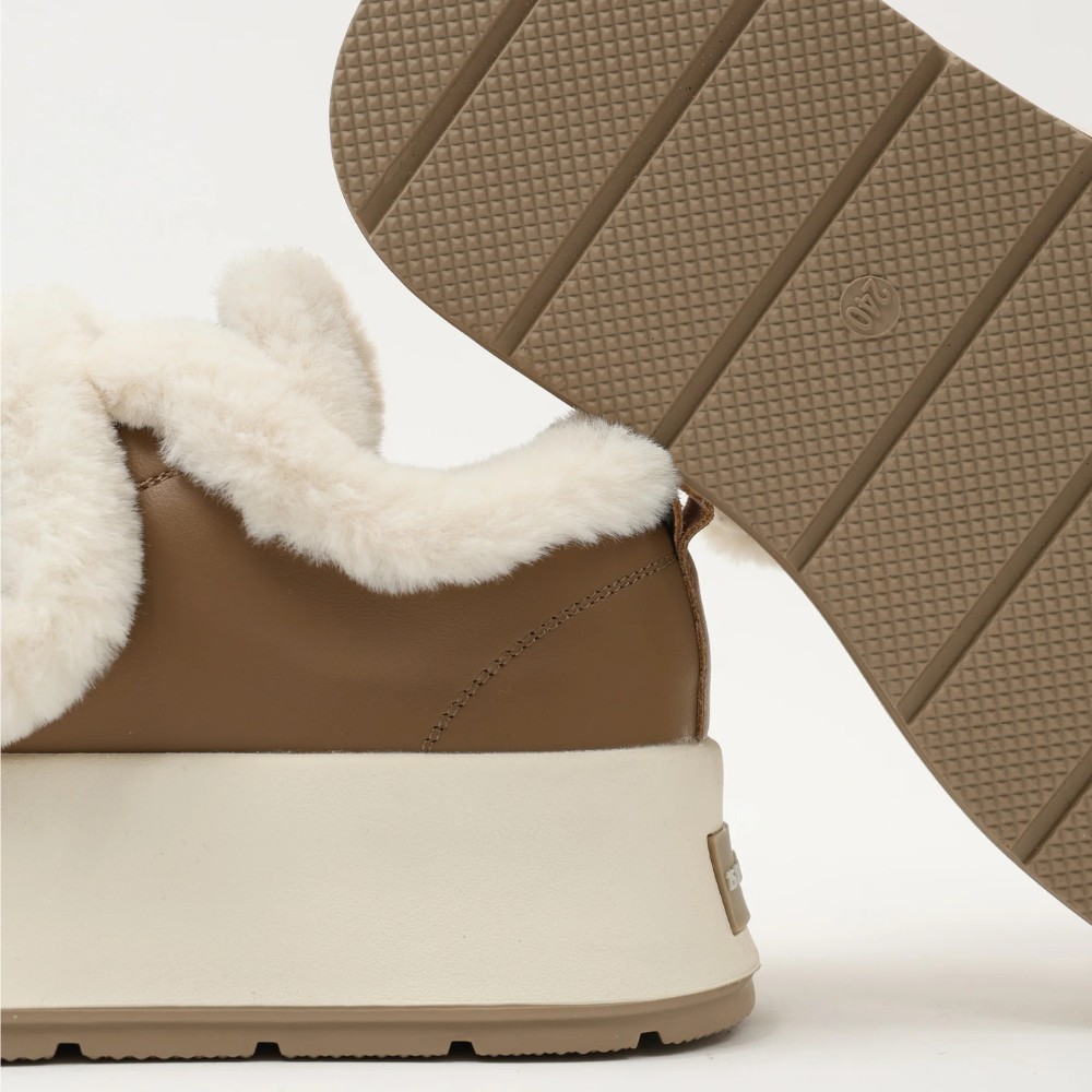 Жіночі утеплені біло-чорні кросівки Allsy Lonza Leora Beige 204485 203312 модель 5946