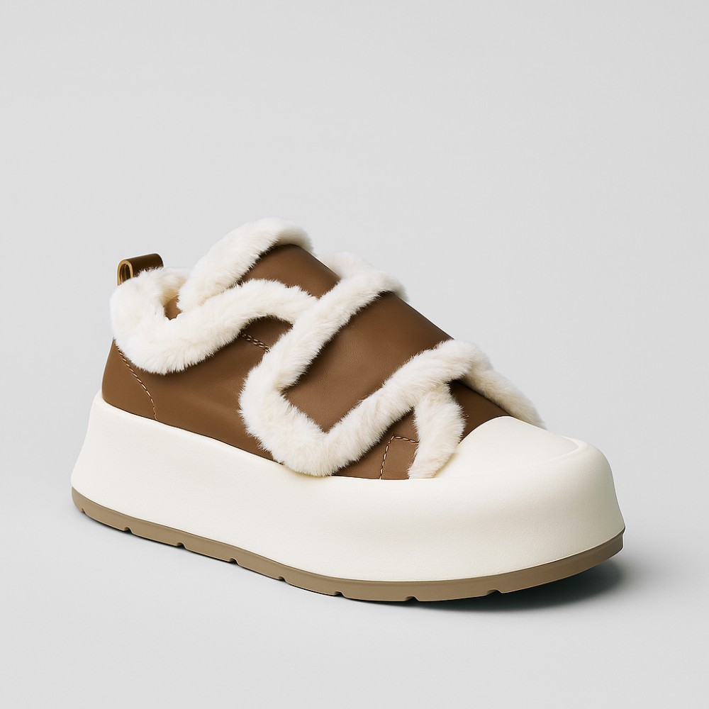 Жіночі утеплені біло-чорні кросівки Allsy Lonza Leora Beige 204485 203312 модель 5946