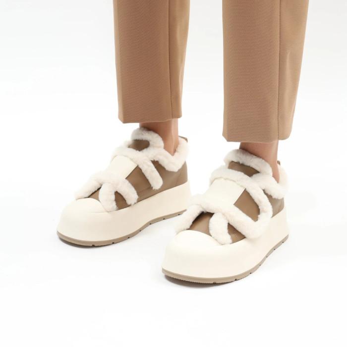 Женские утепленные бело-бежевые кроссовки Allsy Lonza Leora Beige 204485 203312 модель 5945