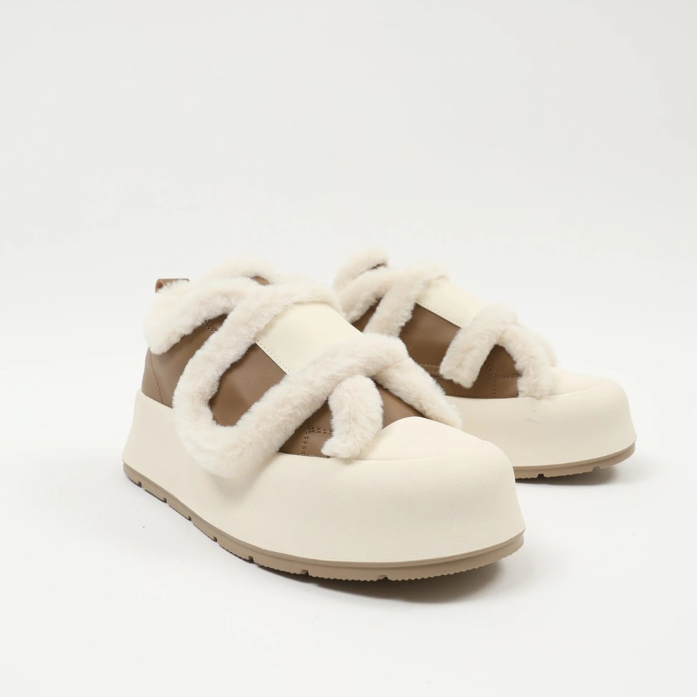 Жіночі утеплені біло-чорні кросівки Allsy Lonza Leora Beige 204485 203312 модель 5946