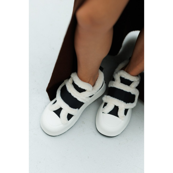 Женские зимние кроссовки Allsy Lonza 204484 203311 Leora Black C1018-1C 5946 с ушками