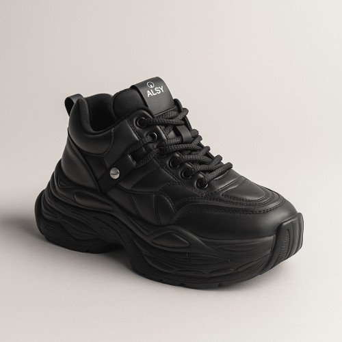 Women's Black Allsy Lonza 200651 6166-1 Black 5947 Sneakers with Winter Insulation in the Style of Buffalo Triplet Hollow Women's Black Allsy Lonza 200651 6166-1 Black 5947 Sneakers with Winter Insulation in the Style of Buffalo Triplet Hollow