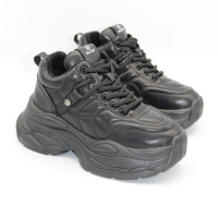 Women's Black Allsy Lonza 200651 6166-1 Black 5947 Sneakers with Winter Insulation in the Style of Buffalo Triplet Hollow