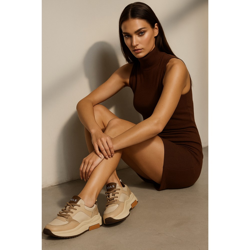 Women's beige sneakers Allsy Lonza 204837 model 5948