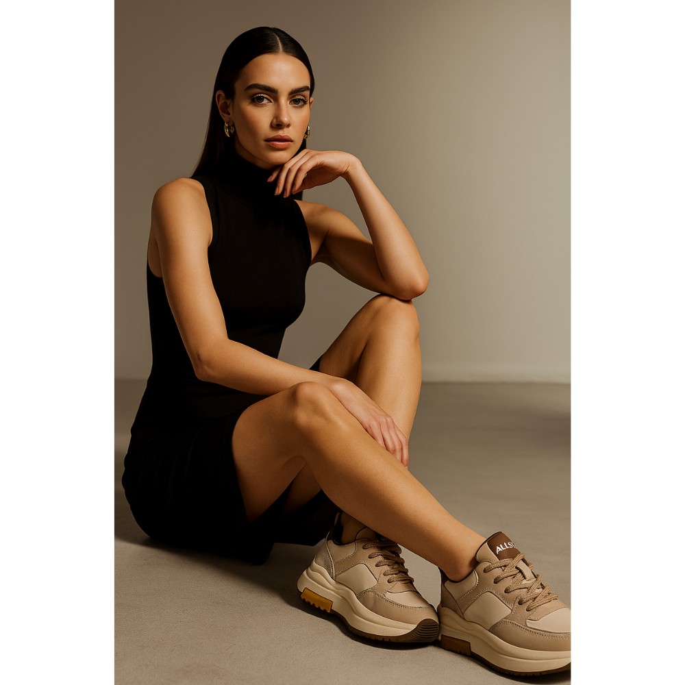 Women's beige sneakers Allsy Lonza 204837 model 5948