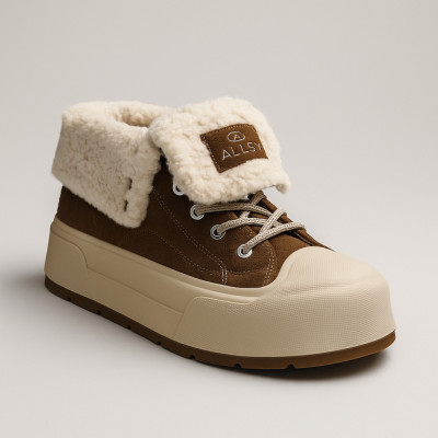 Женские коричневые кроссовки Allsy Lonza 205083 202149 R5051-1C3 Brown 5950, модные и комфортные для зимы GOE SS2N4050 brown