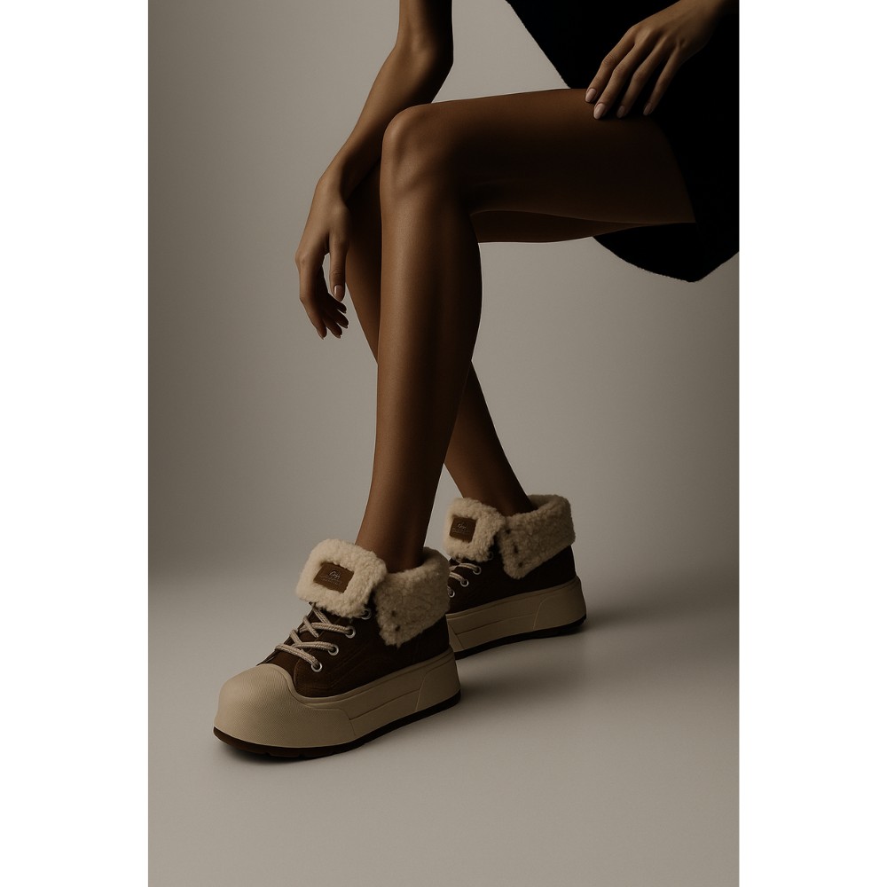 Жіночі коричневі кросівки Allsy Lonza 205083 202149 GOE R5051-1C3 5950 для зими