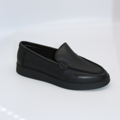 Женские чёрные кожаные лоферы Allsy Lonza 204768 202904 25Z54D020-1P Black 5953 из натуральной кожи с анатомической стелькой
