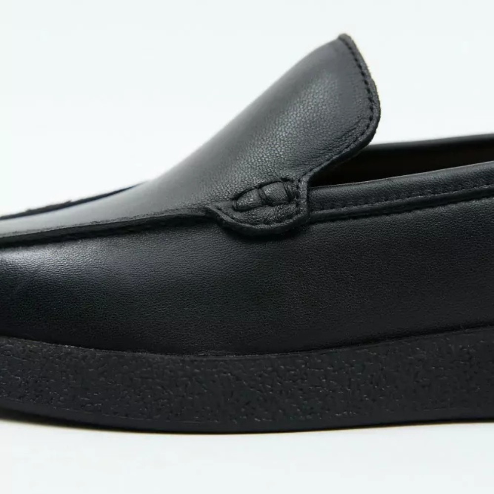 Женские чёрные кожаные туфли Allsy Lonza модель 5953