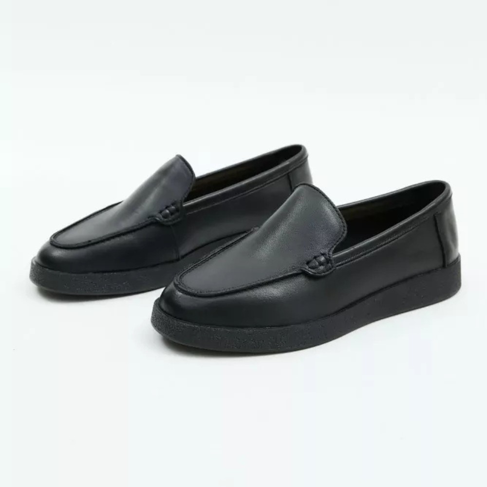 Женские чёрные кожаные туфли Allsy Lonza модель 5953