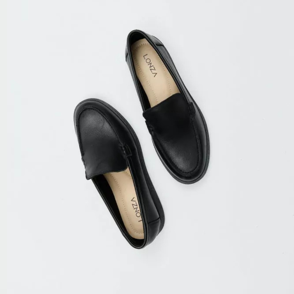 Женские чёрные кожаные туфли Allsy Lonza модель 5953