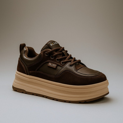Женские модные кроссовки на платформе Allsy Lonza 204796 202826 551-2085-18R brown 5956 шоколадный цвет