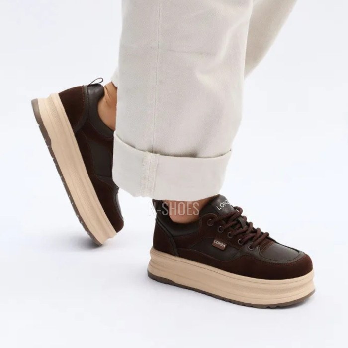 Women's platform sneakers Allsy Lonza 204796 202826 551-2085-18R brown 5956