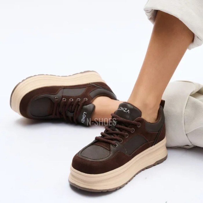 Women's platform sneakers Allsy Lonza 204796 202826 551-2085-18R brown 5956