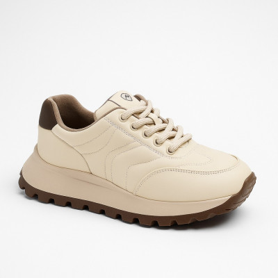 Женские бежевые кроссовки Allsy Lonza 203338 204460 8106-7 beige 5959, демисезонные, комфортные