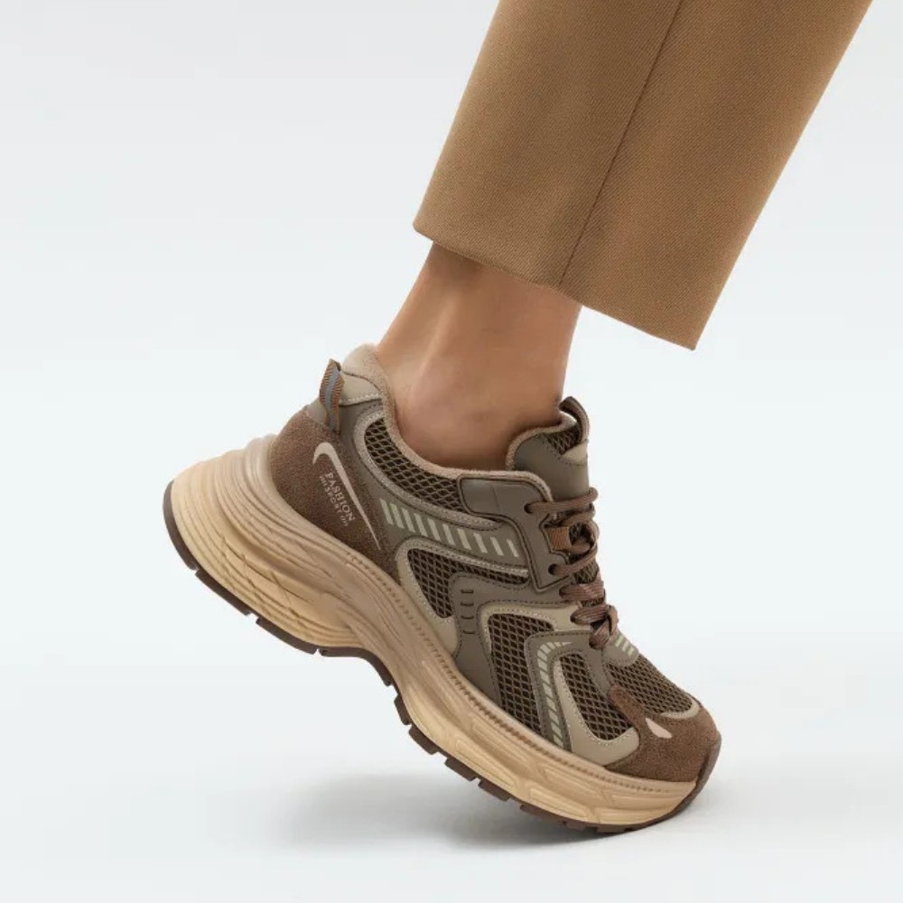 Жіночі коричневі демісезонні кросівки Allsy Lonza модель Brown 5962