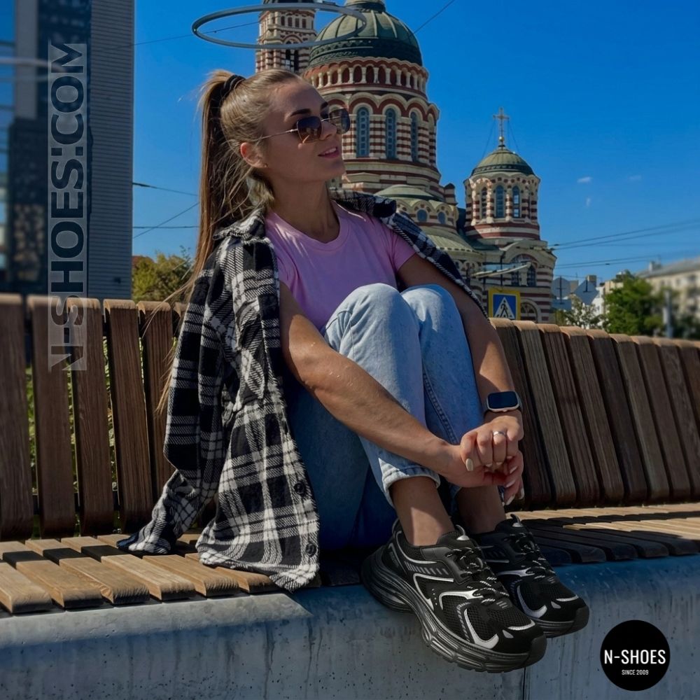 Массивные женские кроссовки Allsy 205185 204206 8809 Black 5963