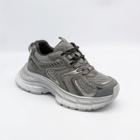 Женские модные серо-серебристые кроссовки Allsy Lonza 205187 202512 8809 Grey 5964 в стиле Balenciaga, демисезонные с байковой подкладкой