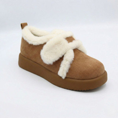 Женские зимние бежевые угги Allsy Lonza 203984 204779 203-8591-2-25ZM Camel 5967 из натуральной замши с липучкой