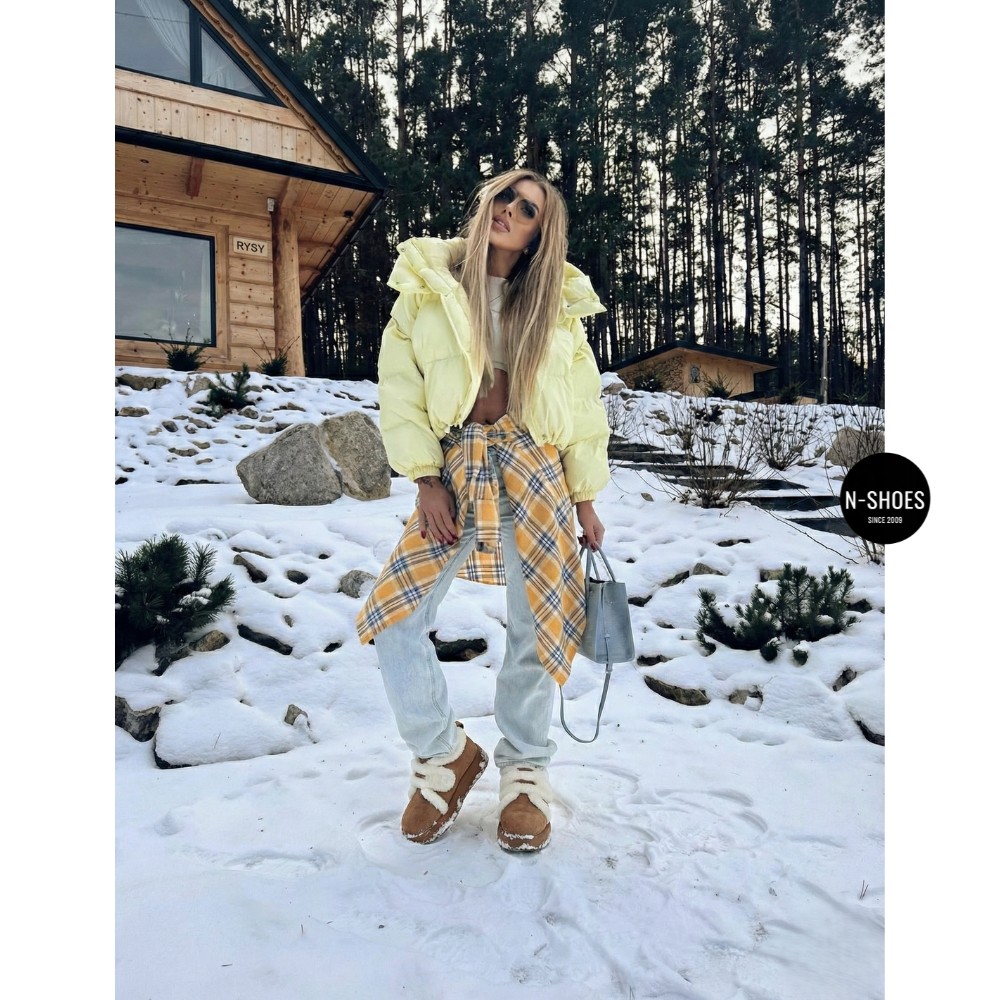 Жіночі зимові уггі Allsy Lonza з натуральної замші на липучці 203984 204779 203-8591-2-25ZM Camel 5967