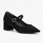 Elegant Black Suede Women's Shoes Rylko 690 B4NM1-T1-14F BLACK