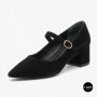 Elegant Black Suede Women's Shoes Rylko 690 B4NM1-T1-14F BLACK