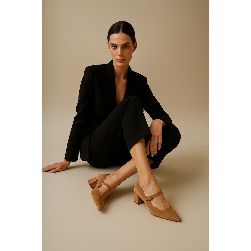 Классические туфли Mary Jane на блочном каблуке с ремешком Rylko (Польша) модель 5972