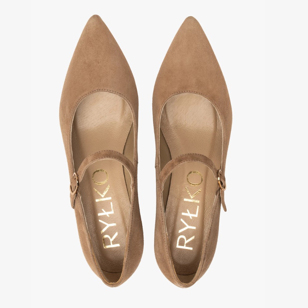 Классические туфли Mary Jane на блочном каблуке с ремешком Rylko (Польша) модель 5972